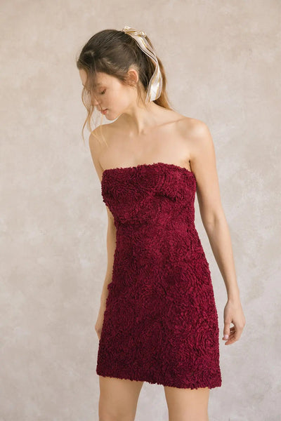 Textured Rosettes Mini Dress - FINAL SALE