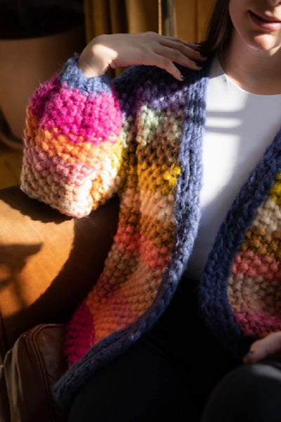 Rainbow Hand Knitted Cardigan - Multicolor - FINAL SALE