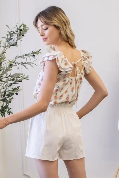 Taylor Floral Flutter Sleeve Top