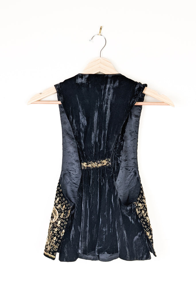 Pre-Loved Giselle Velvet Embroidered Vest - FINAL SALE – Belle à Nouveau