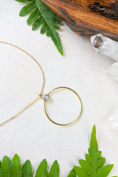 Full Circle Moonstone Necklace - FINAL SALE
