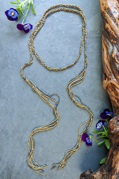 Brass Braided Open Strand Necklace - FINAL SALE