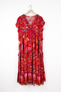 Pre-Loved Wild Bloom Maxi Dress - Red