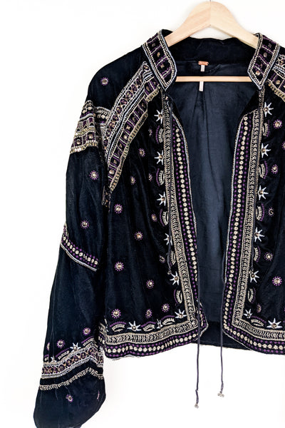 Pre-Loved Embroidered and Beaded Velvet Jacket - FINAL SALE