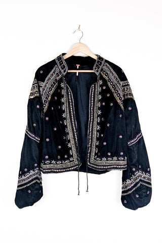 Pre-Loved Embroidered and Beaded Velvet Jacket - FINAL SALE