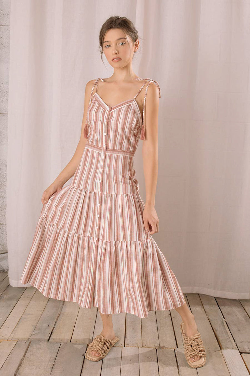 Vertical Striped Midi Dress - FINAL SALE