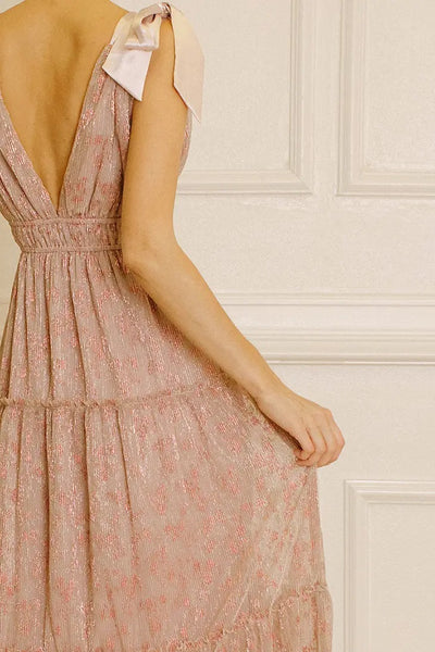 Glittering Goddess Maxi Dress - Pink