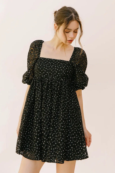 Embroidered Floral Baby Doll Dress - FINAL SALE
