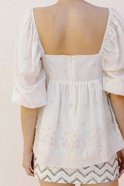Floral Eyelet Baby Doll Top - FINAL SALE