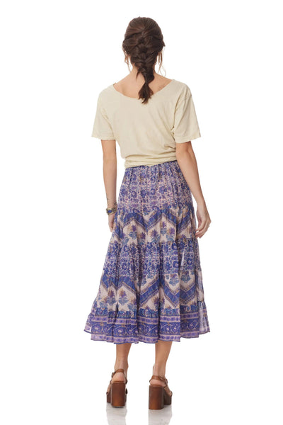 Rosa Printed Midi Skirt - Liberty Blue - FINAL SALE