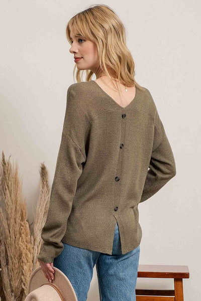 Back Button Sweater - FINAL SALE