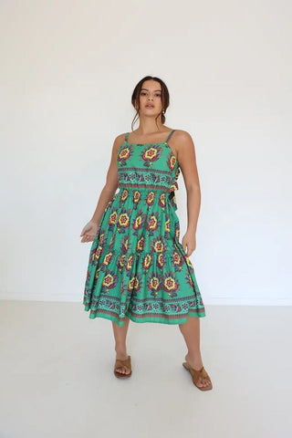 LuLu Dress - Parrot Sunflower Print
