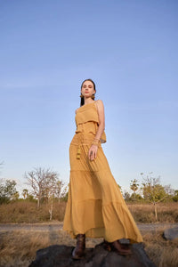 Chloe Maxi Skirt - Saffron Gold - FINAL SALE