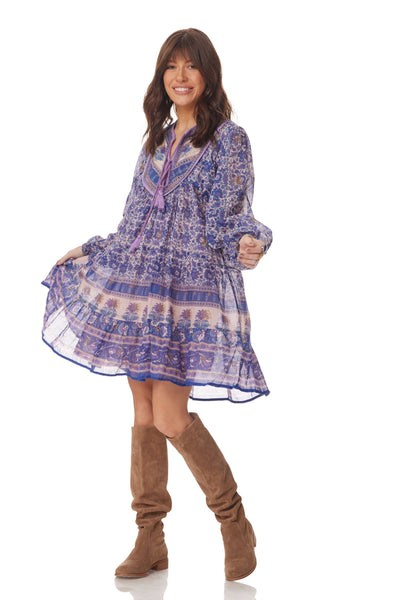 Sienna Printed Short Dress - Liberty Blue - FINAL SALE