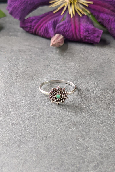 Silver Turquoise Stardust Ring