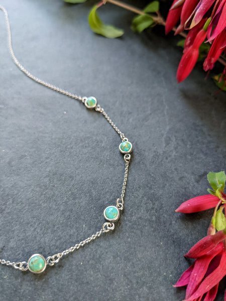 Five Stone Turquoise Necklace