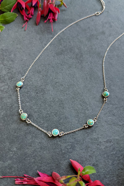 Five Stone Turquoise Necklace
