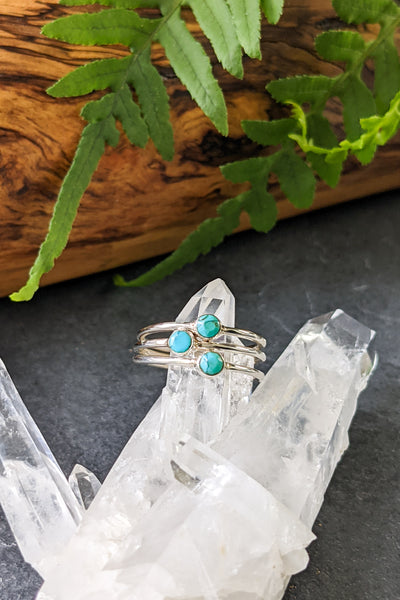 Turquoise and Silver Stacking Ring