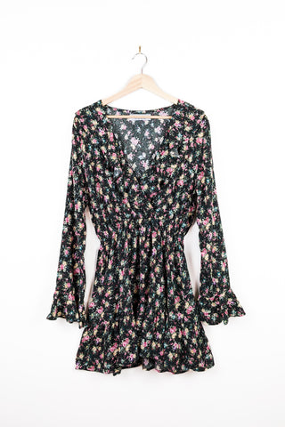 Pre-Loved 90s Ditsy Floral Long Sleeve Mini Dress