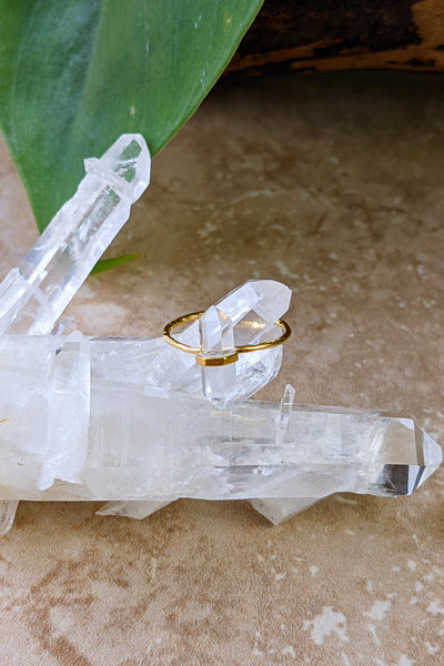 Dual Point Crystal Ring
