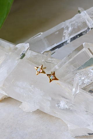 Lucky Opal Origami Star Studs - FINAL SALE