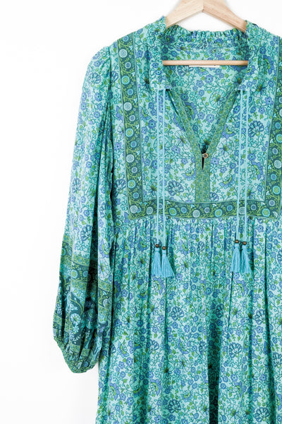 Pre-Loved Sundown Boho Dress - Turquoise