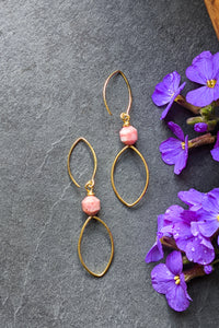 Oval Drop Earrings - Pink Opal - FINAL SALE