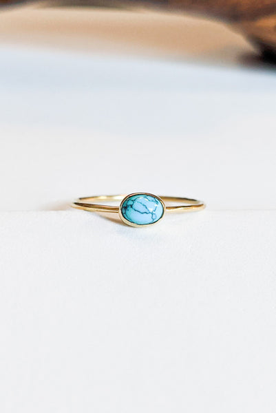 Oval Turquoise Stacking Ring - FINAL SALE