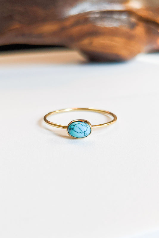 Oval Turquoise Stacking Ring - FINAL SALE