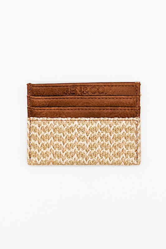 Vienna Cardholder with Vegan Leather Contrast - Brown - FINAL SALE