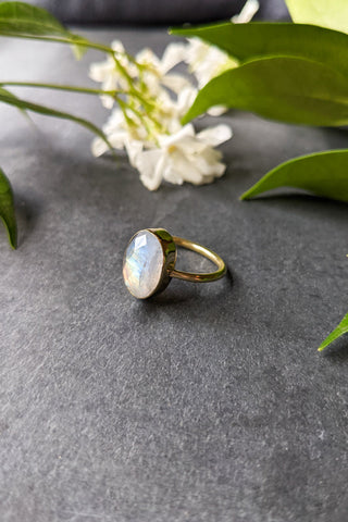 Faceted Moonstone Ring - FINAL SALE