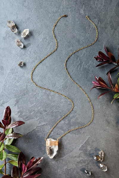 Quartz Crystal Pendant Necklace - One of a Kind #191108 - FINAL SALE