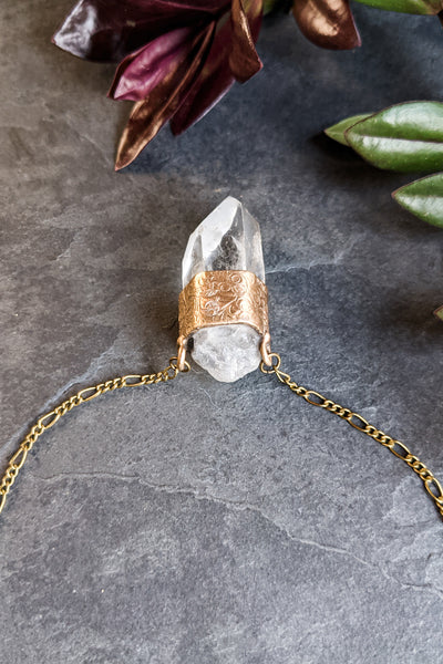 Quartz Crystal Pendant Necklace - One of a Kind #191110