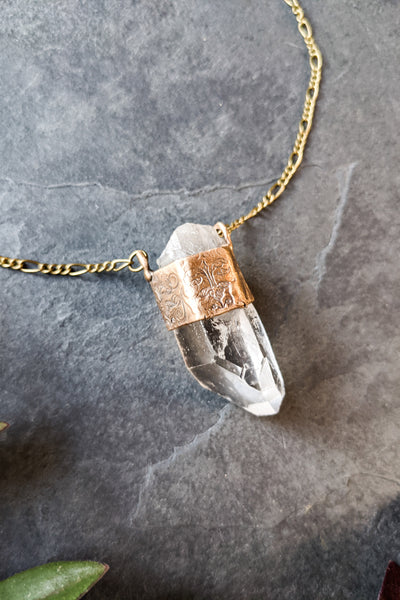 Quartz Crystal Pendant Necklace - One of a Kind #191110 - FINAL SALE