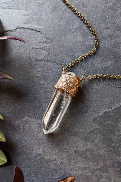 Quartz Crystal Pendant Necklace - One of a Kind #191111 - FINAL SALE