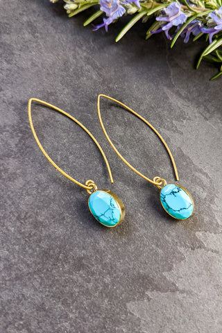 Brass and Turquoise Threaders - FINAL SALE