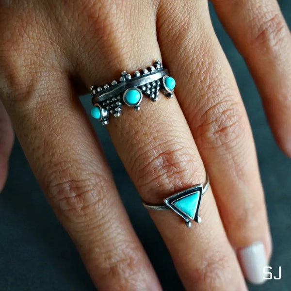Crown Turquoise Ring