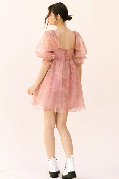 Marble Baby Doll Mini Dress - FINAL SALE