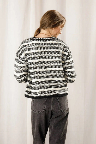 Black and White Striped Sweater - FINAL SALE
